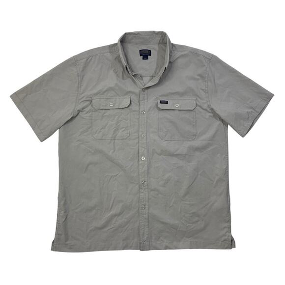 Smiths Work Wear Shirt Mens L Large Grey Button Up Short Sleeve Chest Pockets - Picture 1 of 10